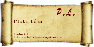 Platz Léna névjegykártya